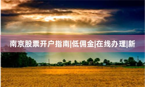 南京股票开户指南|低佣金|在线办理|新